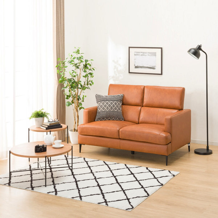 2P SOFA SATHERLA LEATHER-C2 BR