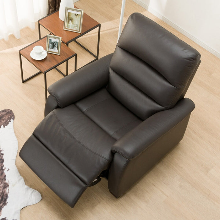 1 SEAT RECLINER SOFA N-BELIEVA DBR LEATHER