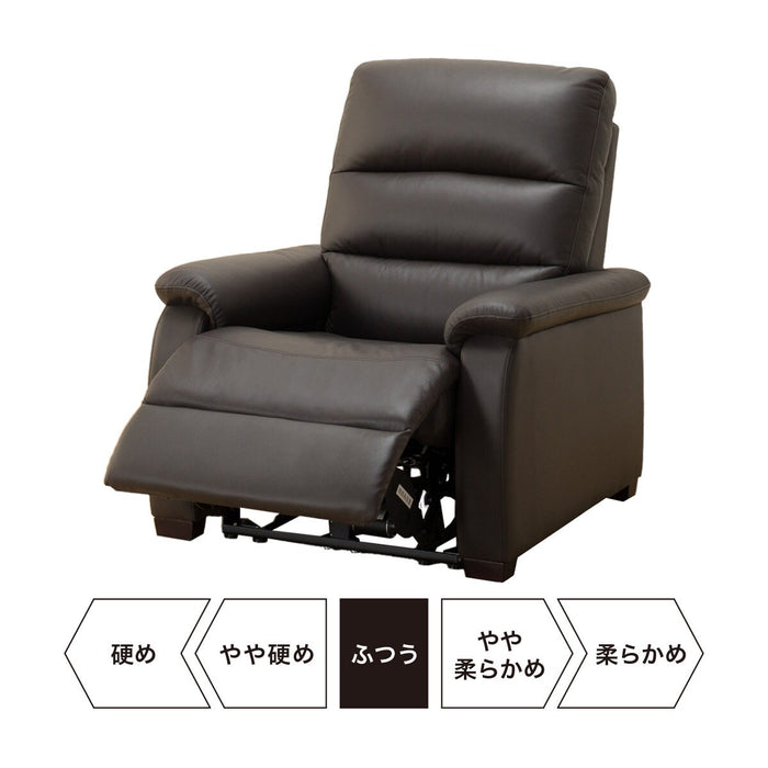 1 SEAT RECLINER SOFA N-BELIEVA DBR LEATHER