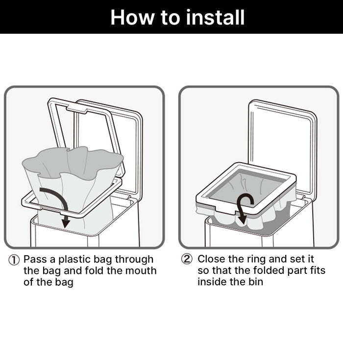 Compact Toilet Dustbin 75X95X150 WH