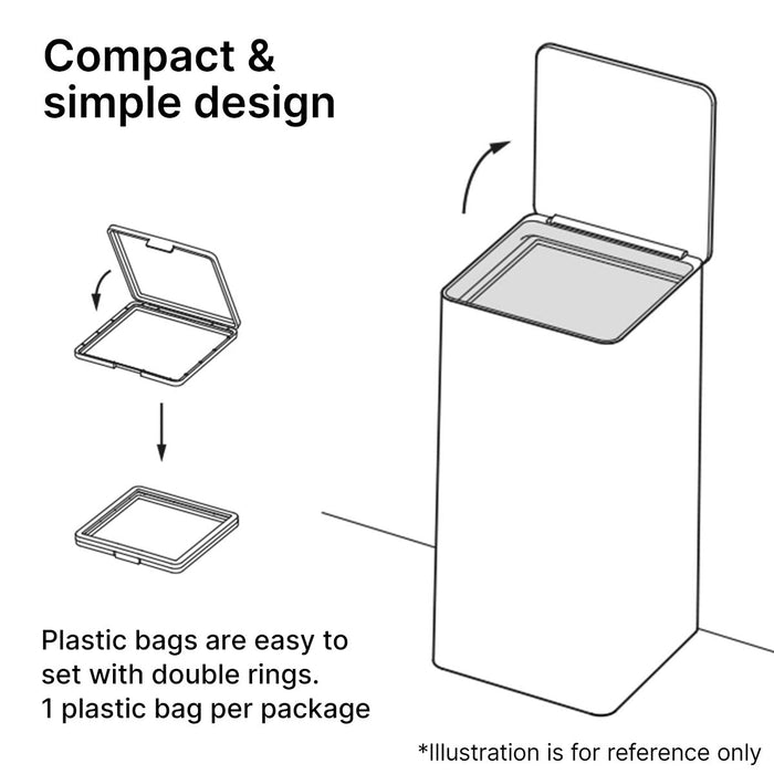 Toilet Dustbin 95X95X200 WH