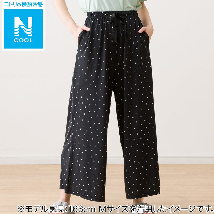 WOMEN'S  COOL LONG LENGTH ROOM PANTS, DOT PATTERN M