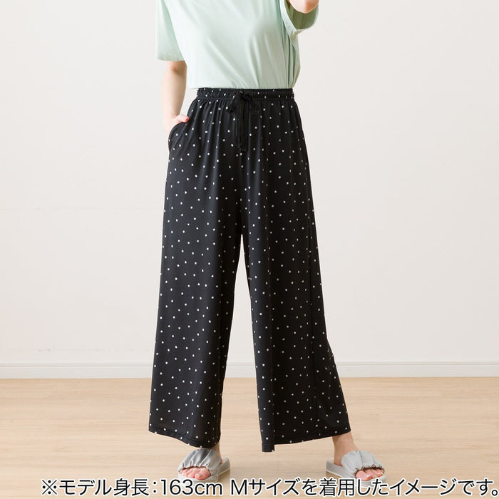 WOMEN'S  COOL LONG LENGTH ROOM PANTS, DOT PATTERN M