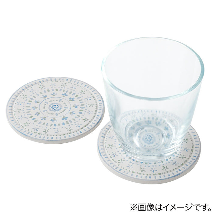 CERAMIC COASTER TILE BL 2PCS