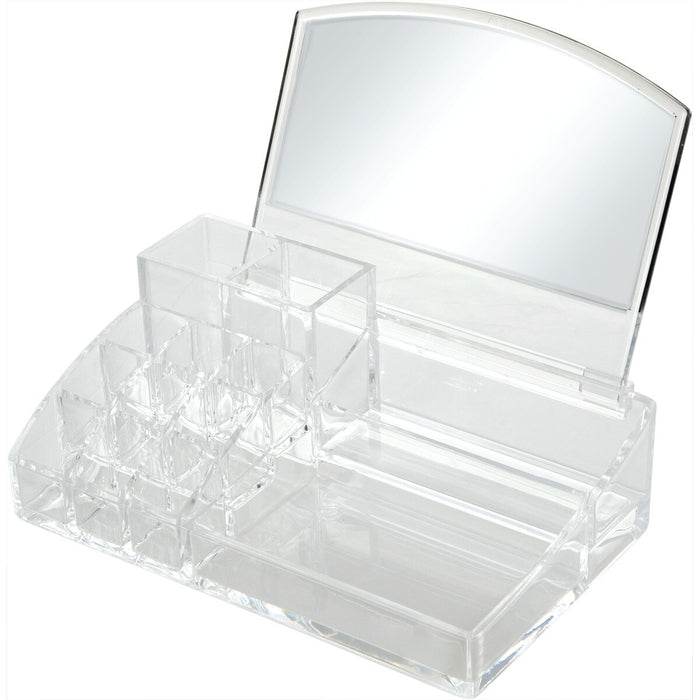 ACRYLIC COSMETIC CASE W/MIRROR LUCENT L W21.4D18.5H17