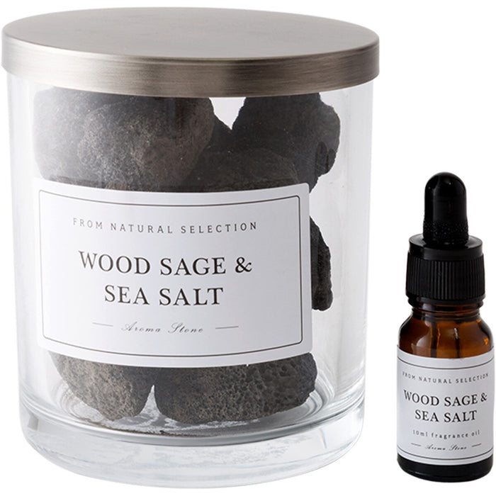 LAVA STONE DIFFUSER BK WOOD SAGE & SEA SALT