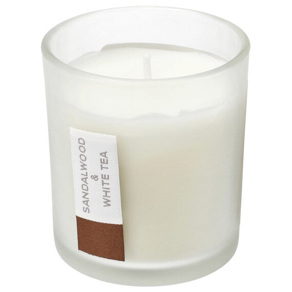 GLASS CANDLE FORESTA SWOOD&WHITE TEA BR