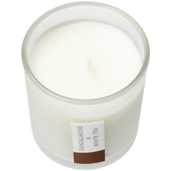 GLASS CANDLE FORESTA SWOOD&WHITE TEA BR