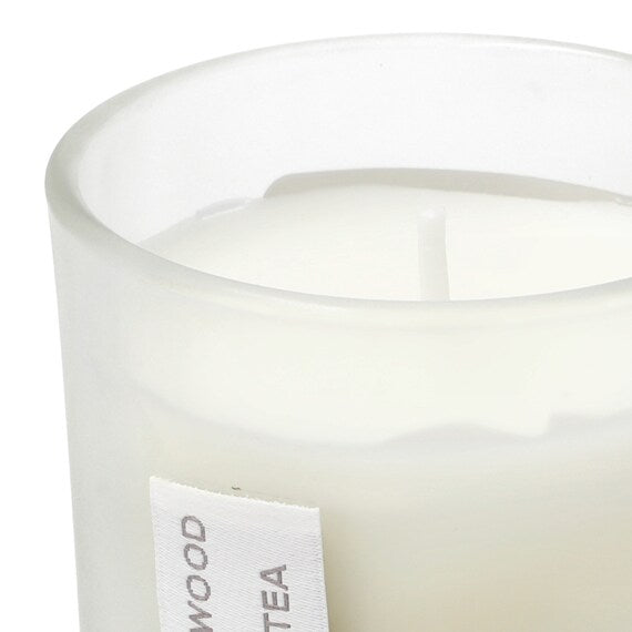 GLASS CANDLE FORESTA SWOOD&WHITE TEA BR