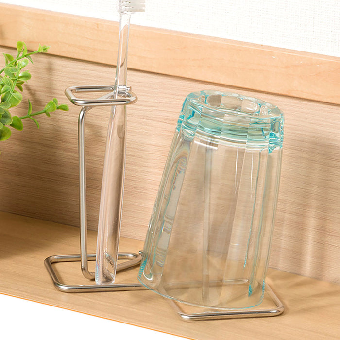 Stainless Wire Tooth Brush Holder Double