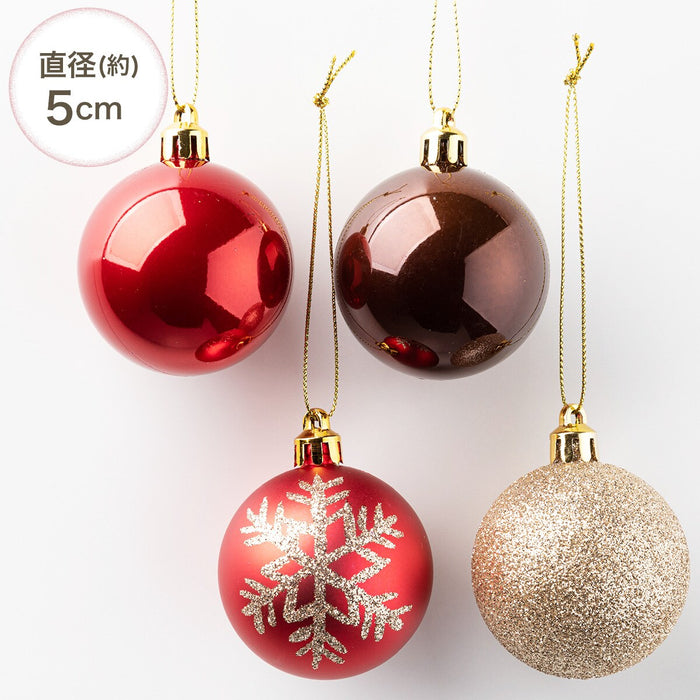 CHRISTMAS S/30 BALL RED&BROWN MIX n2ST