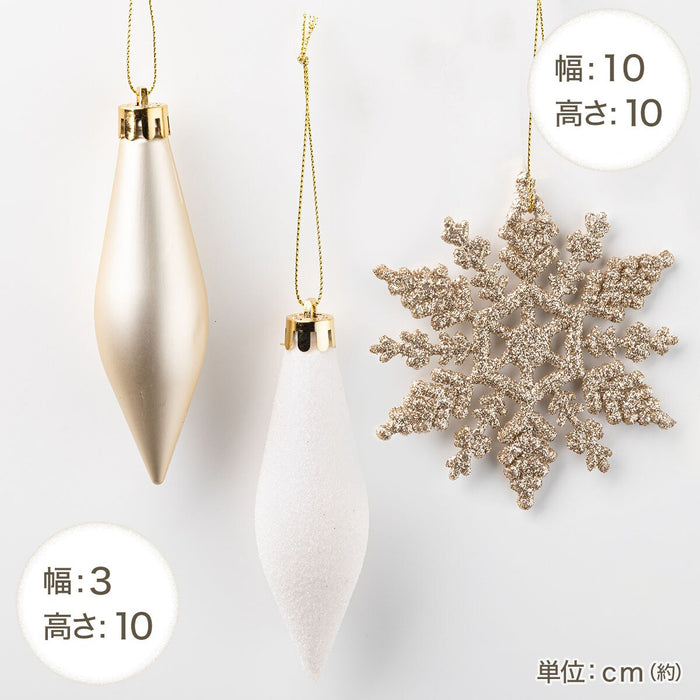 CHRISTMAS S/30 BALL WHITE&GOLD MIX n2ST