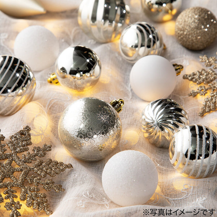 CHRISTMAS S/30 BALL WHITE&GOLD MIX n2ST