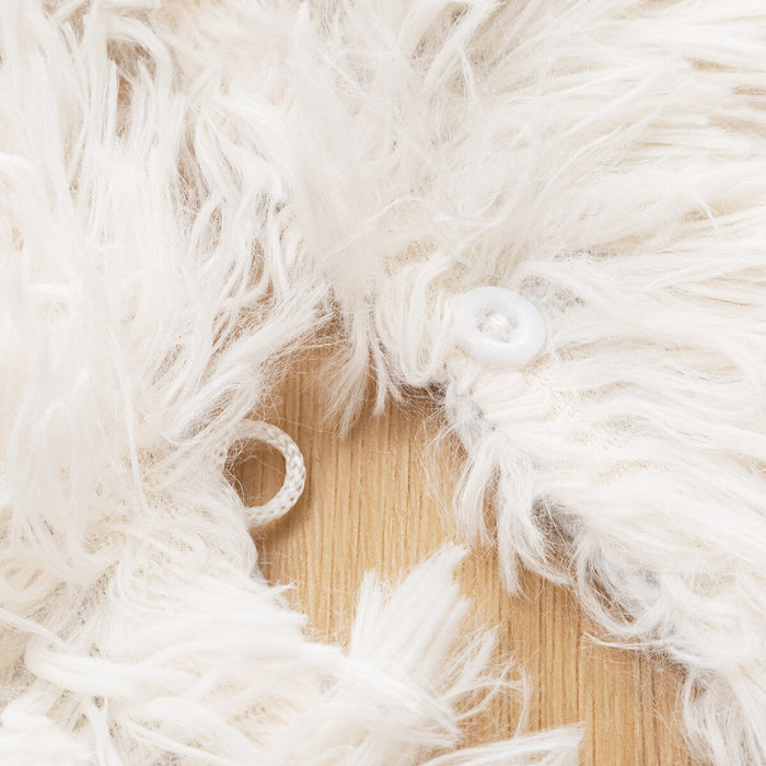 CHRISTMAS TREE SKIRT FAKE FUR WHITE M-SIZE nHN