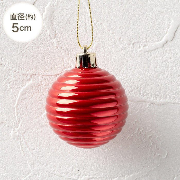 CHRISTMAS S/10 3+4+5CM BALL RED BROWN NTR21041n2KR