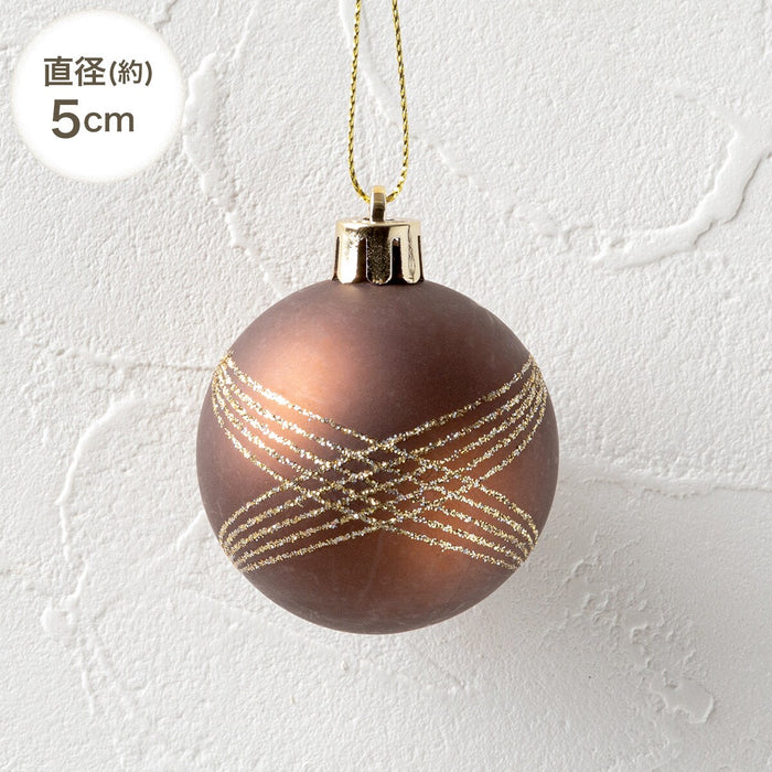 CHRISTMAS S/10 3+4+5CM BALL RED BROWN NTR21041n2KR