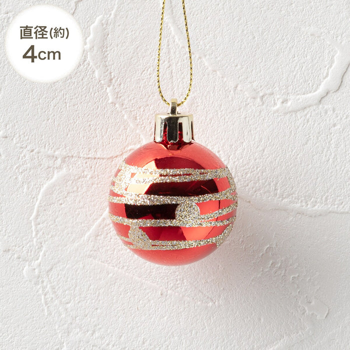 CHRISTMAS S/10 3+4+5CM BALL RED BROWN NTR21041n2KR