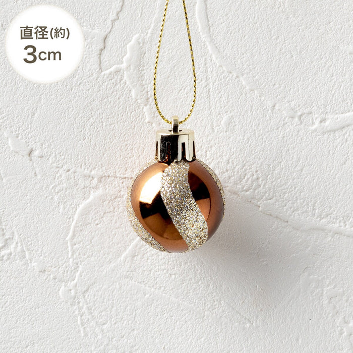 CHRISTMAS S/10 3+4+5CM BALL RED BROWN NTR21041n2KR