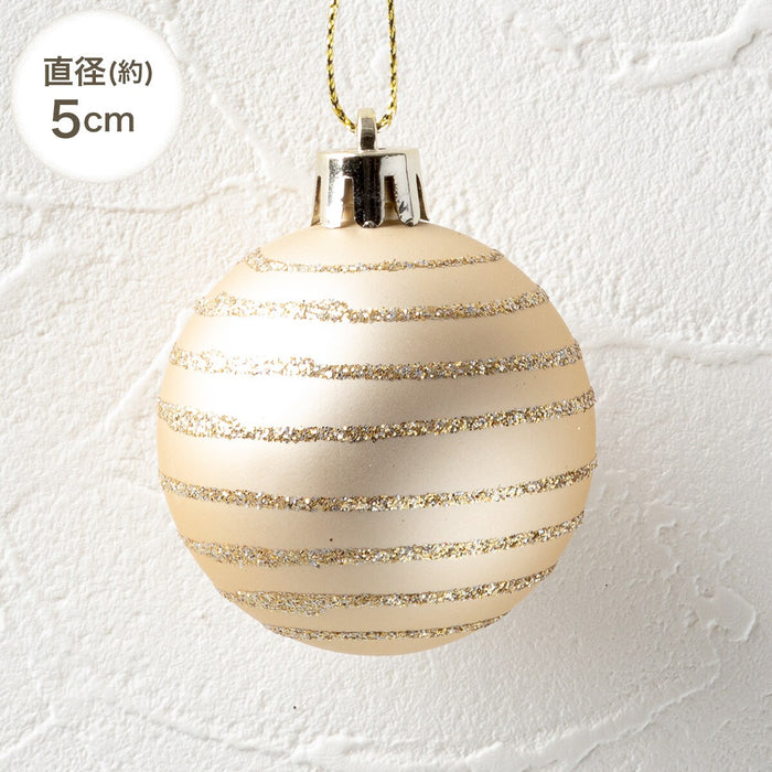 CHRISTMAS S/10 3+4+5CM BALL GOLD NTR21012 n2KR