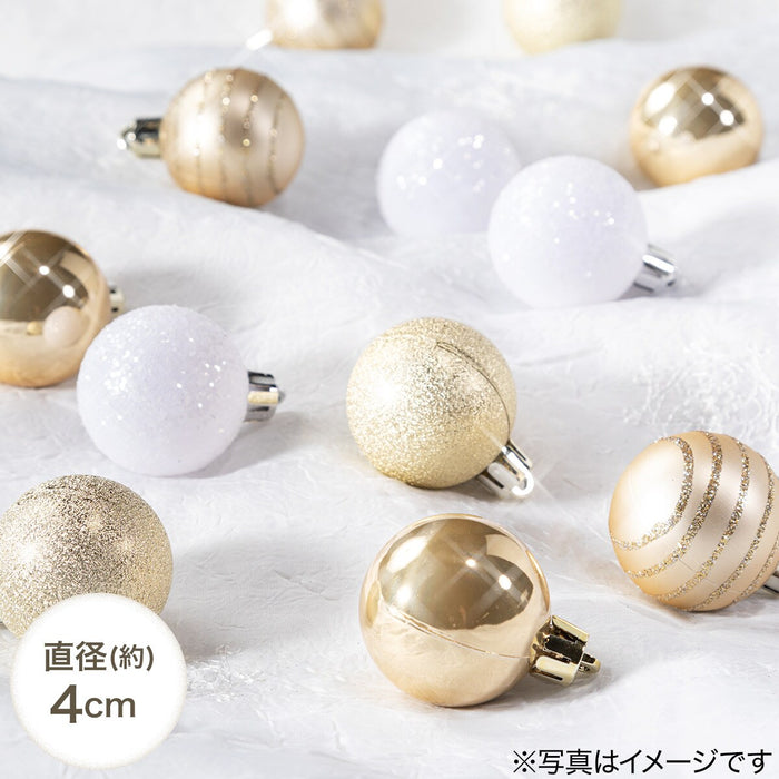 CHRISTMAS S/12 4CM BALL GOLD NTR21014 n2KR