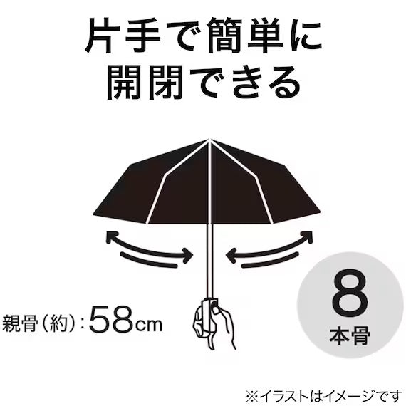 AUTOMATIC OPEN/CLOSE FOLDABLE UMBRELLA 58CM BK SU