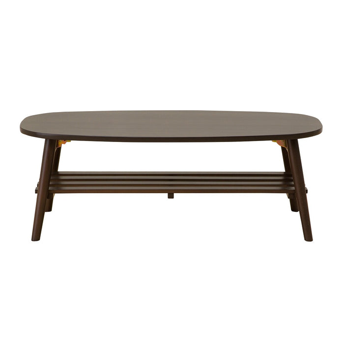 LEG-FOLD TABLE RP9045 OVAL W/SHELF DBR