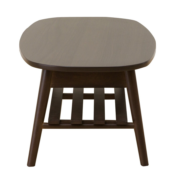 LEG-FOLD TABLE RP9045 OVAL W/SHELF DBR