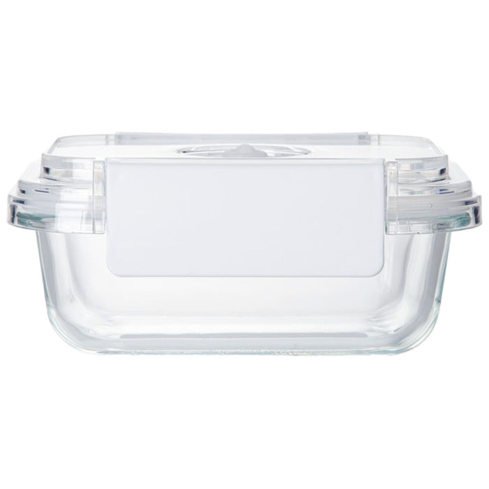 HEAT RESISTANT GLASS VACUUM STORAGE CONTAINER 370ML RECTANGULAR