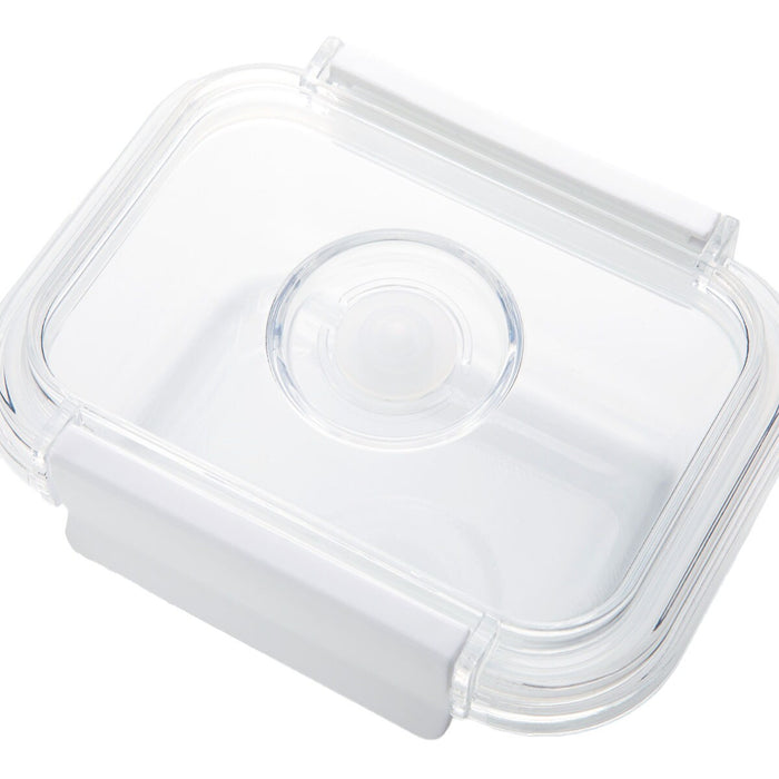 HEAT RESISTANT GLASS VACUUM STORAGE CONTAINER 370ML RECTANGULAR