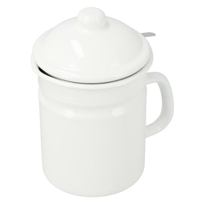 Enamel 1.1L Oil Pot  YF-A-012 WH