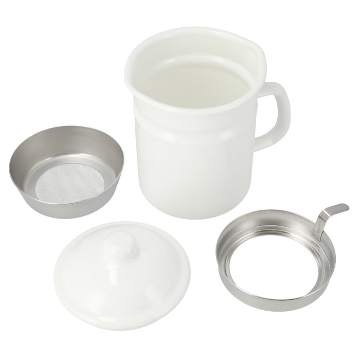 Enamel 1.1L Oil Pot  YF-A-012 WH