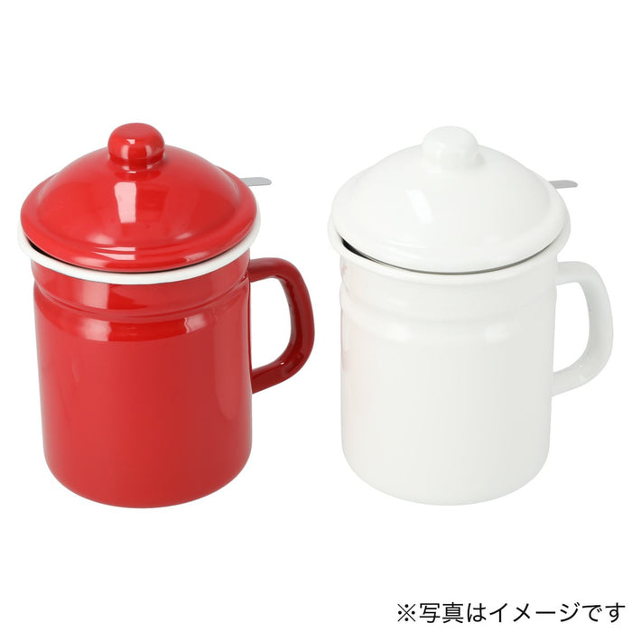 Enamel 1.1L Oil Pot  YF-A-012 WH