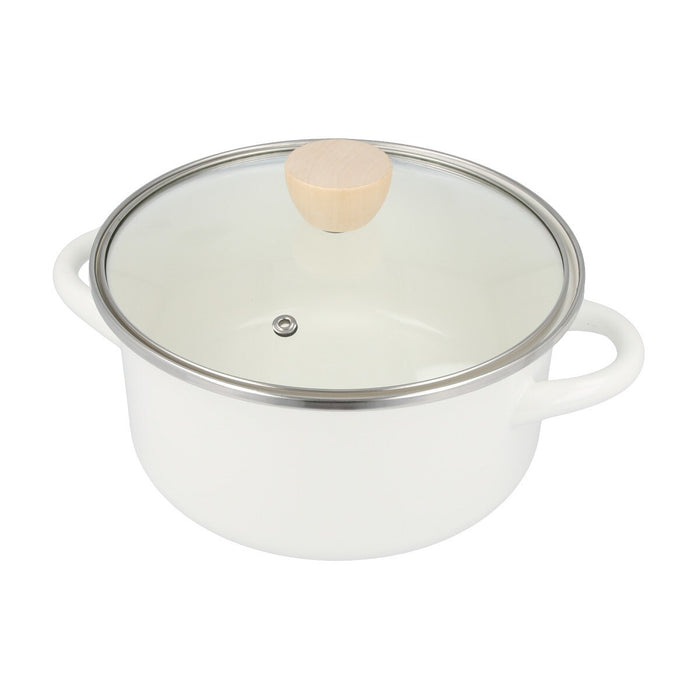 ENAMEL CASSEROLE 20cm WH