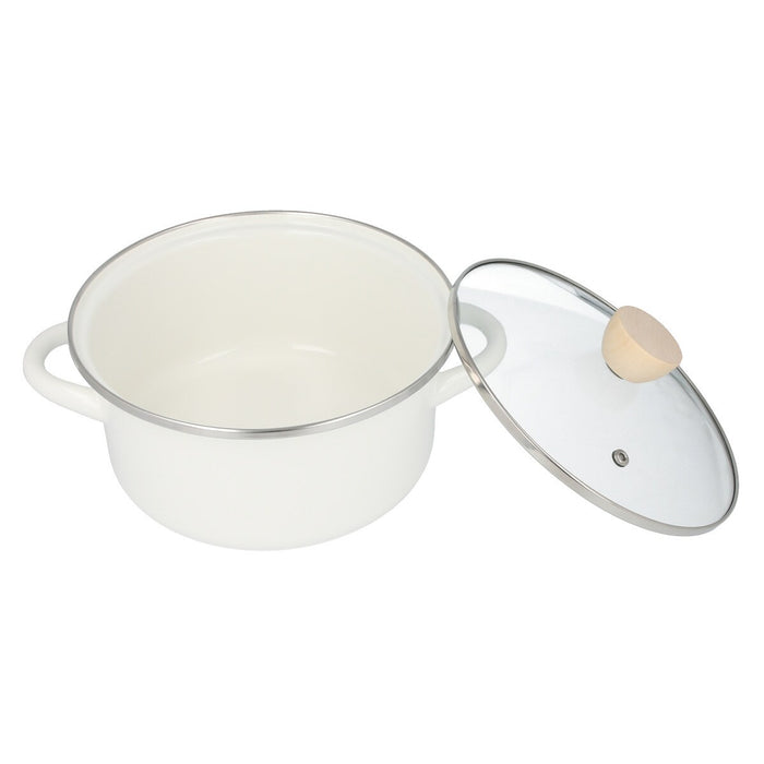 ENAMEL CASSEROLE 20cm WH