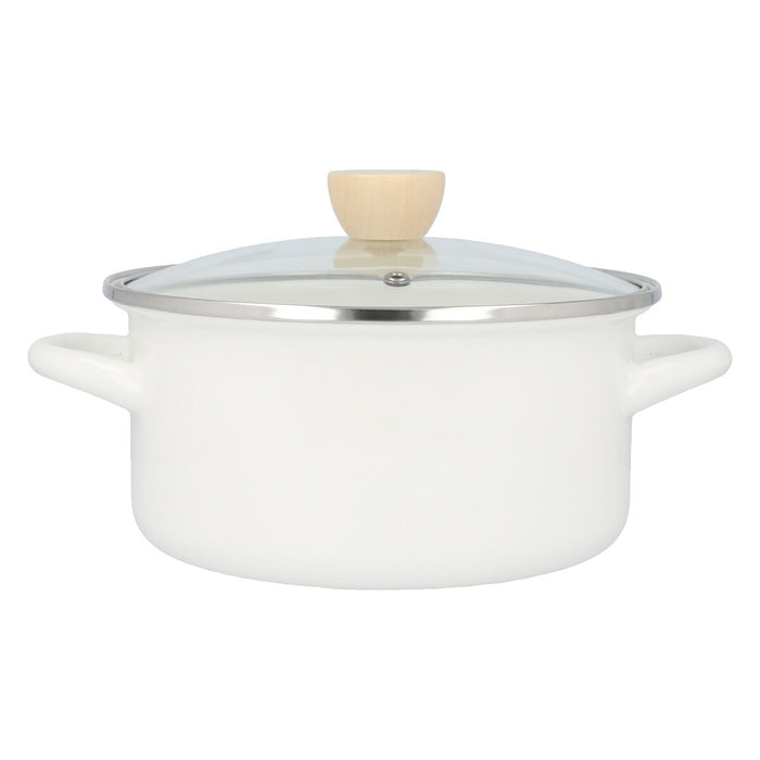 ENAMEL CASSEROLE 20cm WH