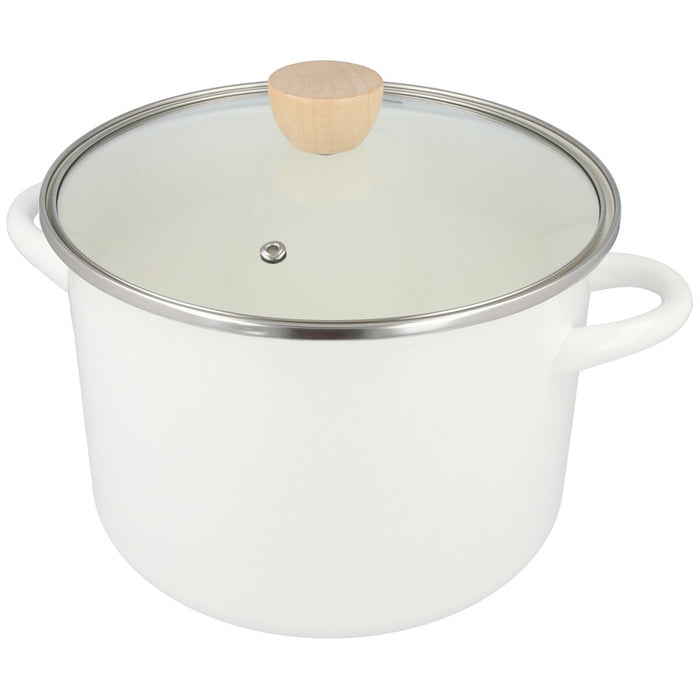 ENAMEL CASSEROLE 22cm WH