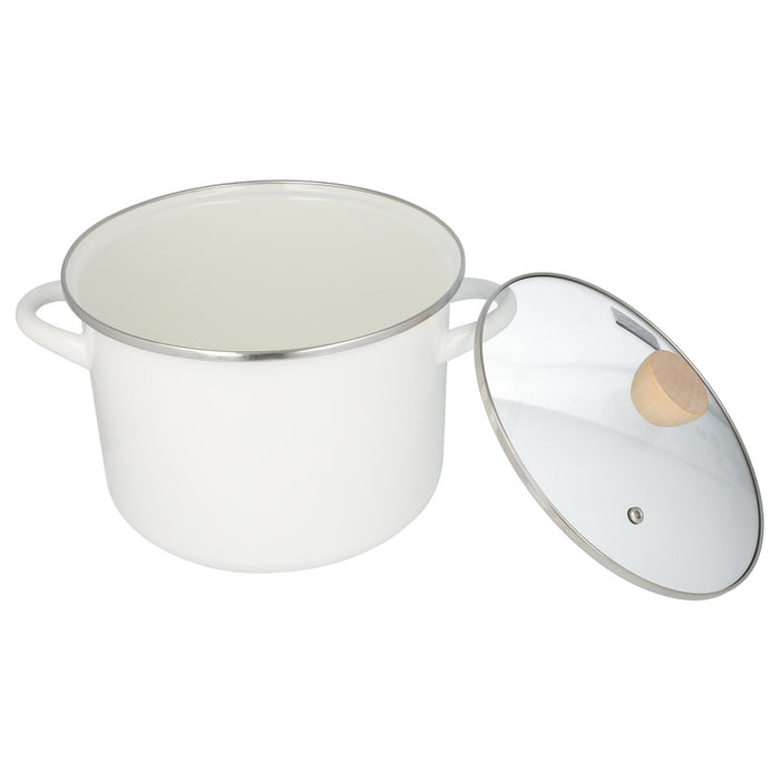 ENAMEL CASSEROLE 22cm WH