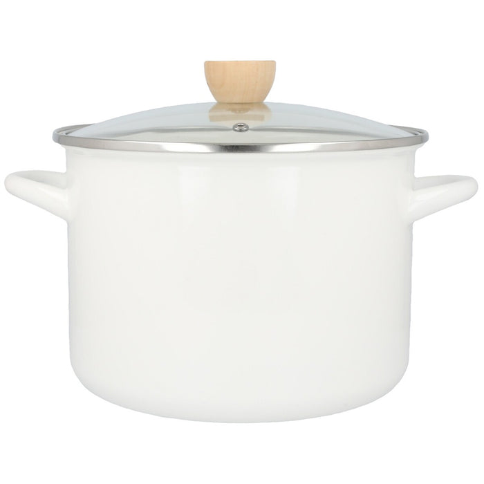 ENAMEL CASSEROLE 22cm WH