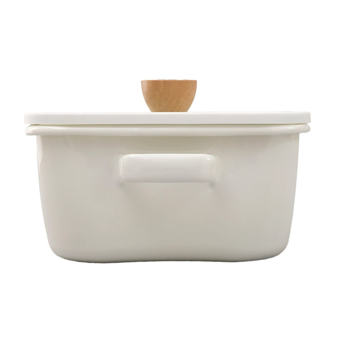 SQUARE ENAMEL DEEP POT 20CM