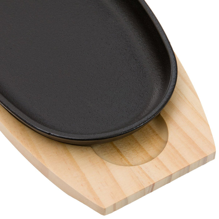 CAST-IRON GRILL PLATE WITH WOODEN BASE XG995