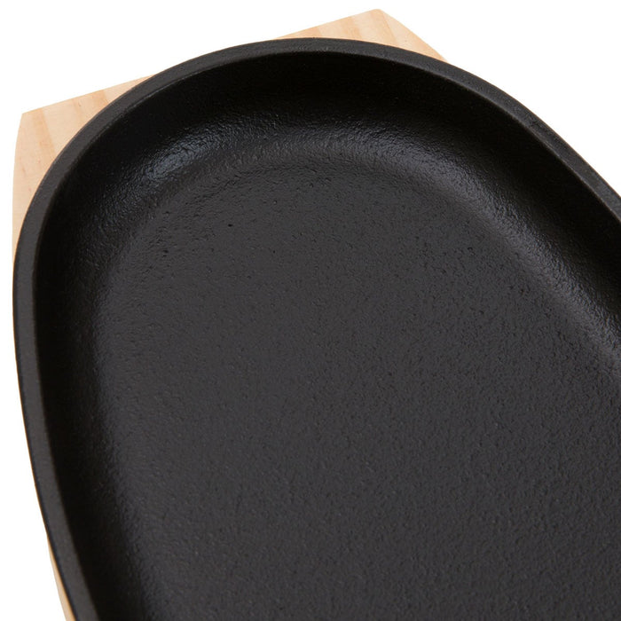 CAST-IRON GRILL PLATE WITH WOODEN BASE XG995