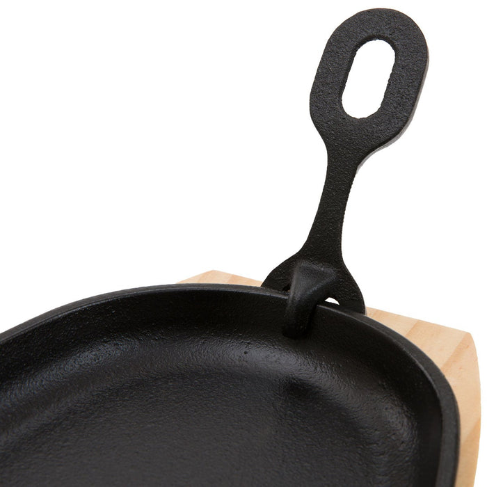 CAST-IRON GRILL PLATE WITH WOODEN BASE XG995