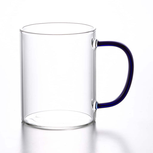 Hand Made Heat Resistant Glass Cup With Hand e 400ML Blue