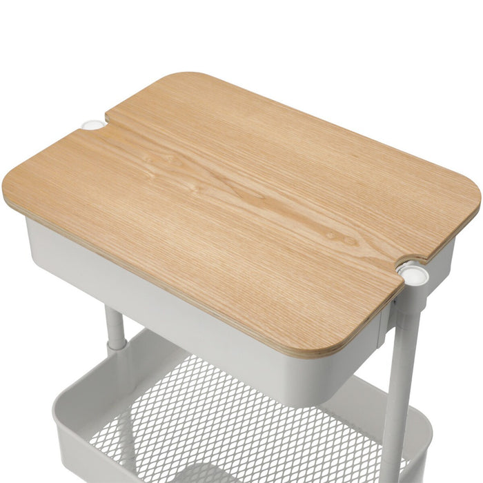 NON-SLIP WOOD TRAY FOR STEEL WAGON TOROLLEY